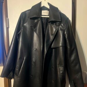 Aritzia Bababton unreal leather trench coat